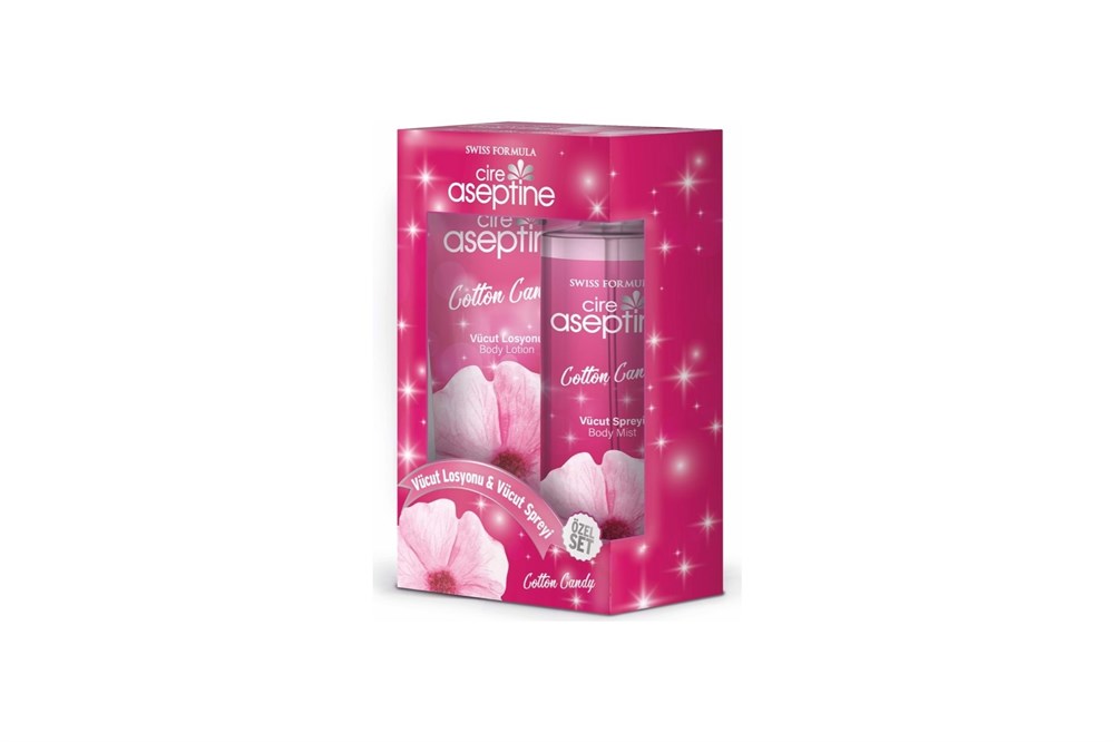 Cire Aseptine 200ml + 200 ml  Vücut Losyonu & Vücut Spreyi Cotton Candy