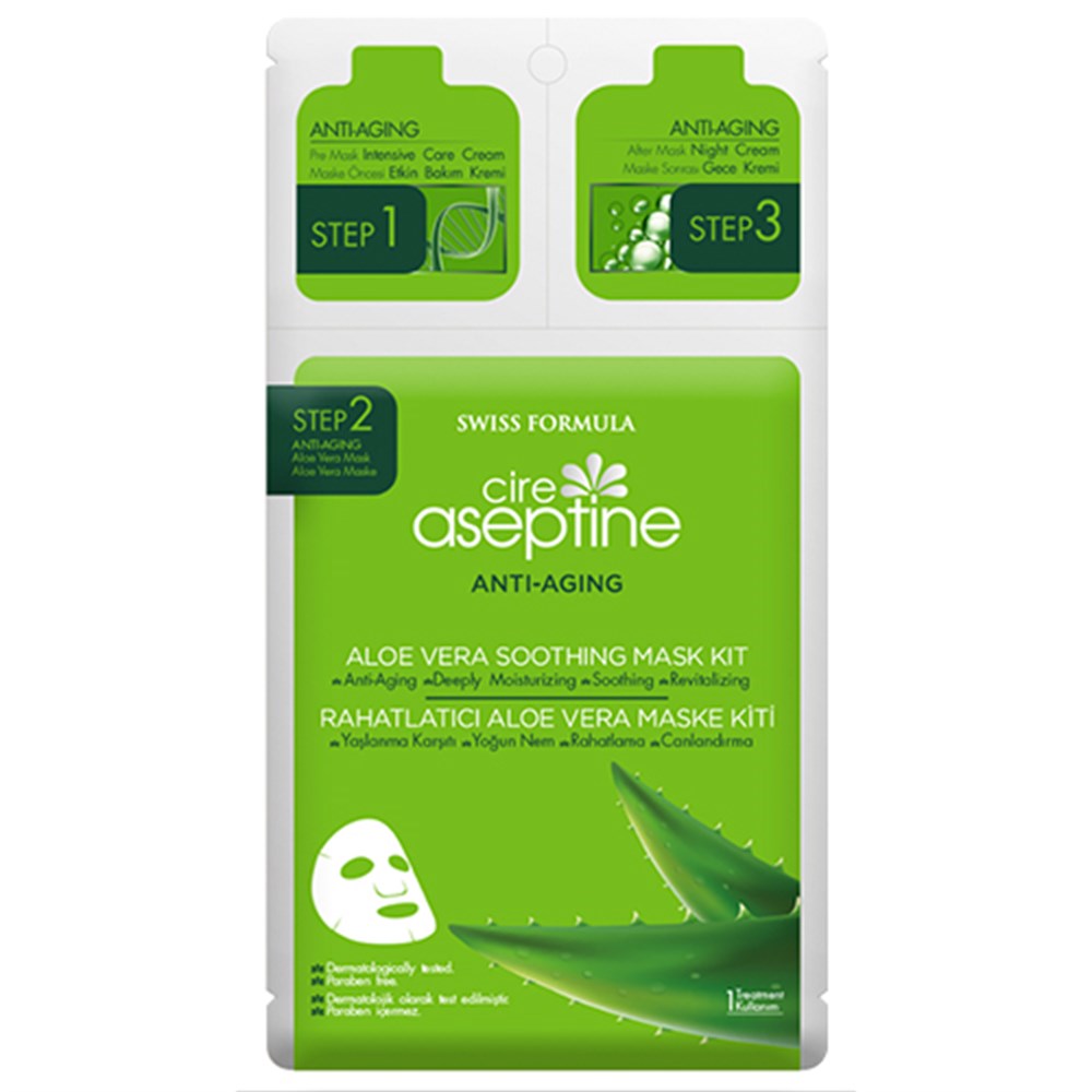 Cire Aseptine Anti Aging Rahatlatıcı Aloe Vera Yüz Maskesi 