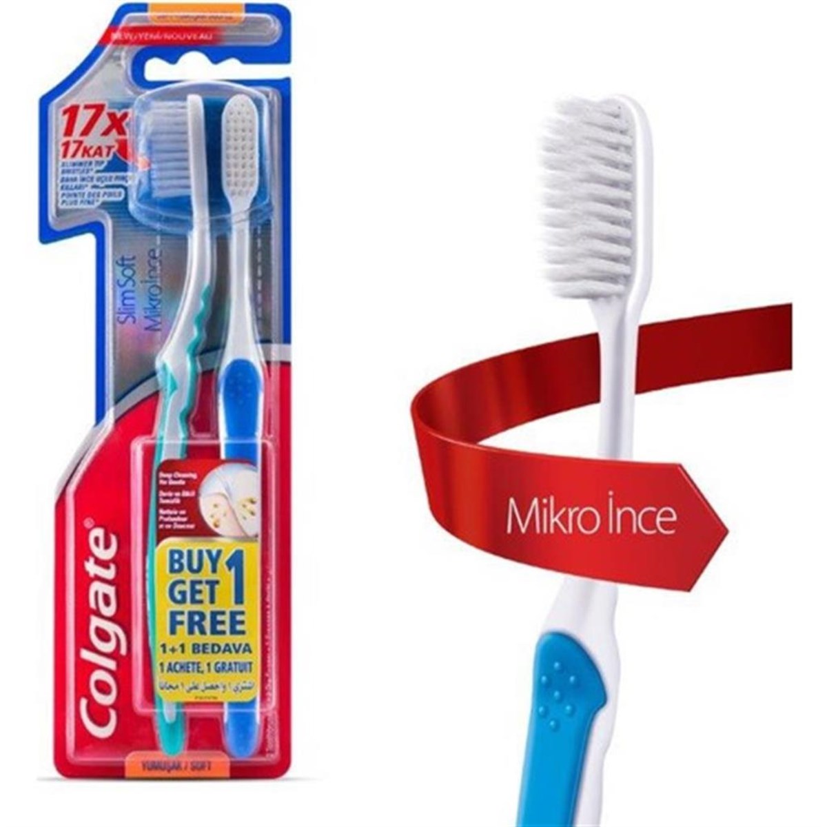 Colgate Diş Fırçası Mikro İnce Compact 1+1 Yumuşak
