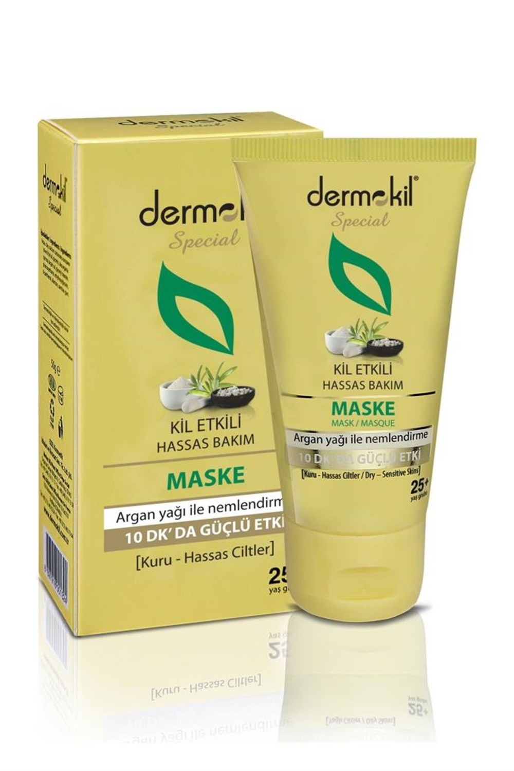 Dermokil Kuru Hassas Ciltler için Argan Yağı Özlü Kil Maskesi 50 Ml
