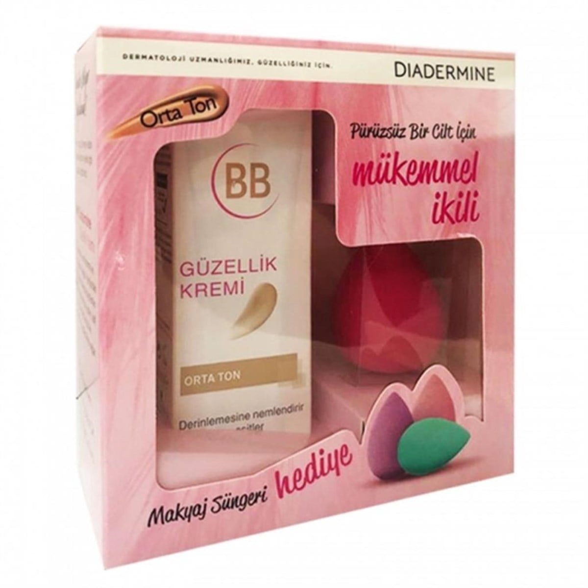 Diadermine Güzellik Kremi BB Orta Ton 50 Ml Makyaj Süngeri HEDİYE