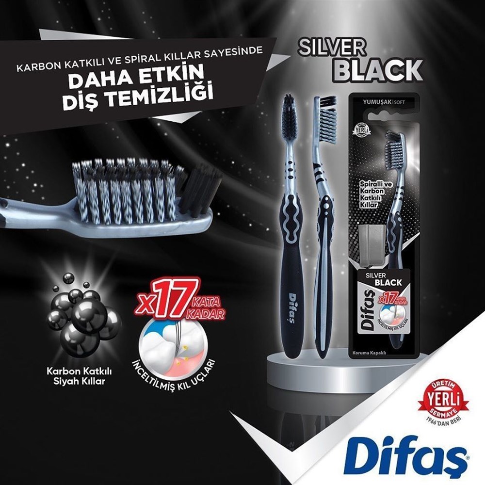 Difaş Silver & Black Diş Fırçası