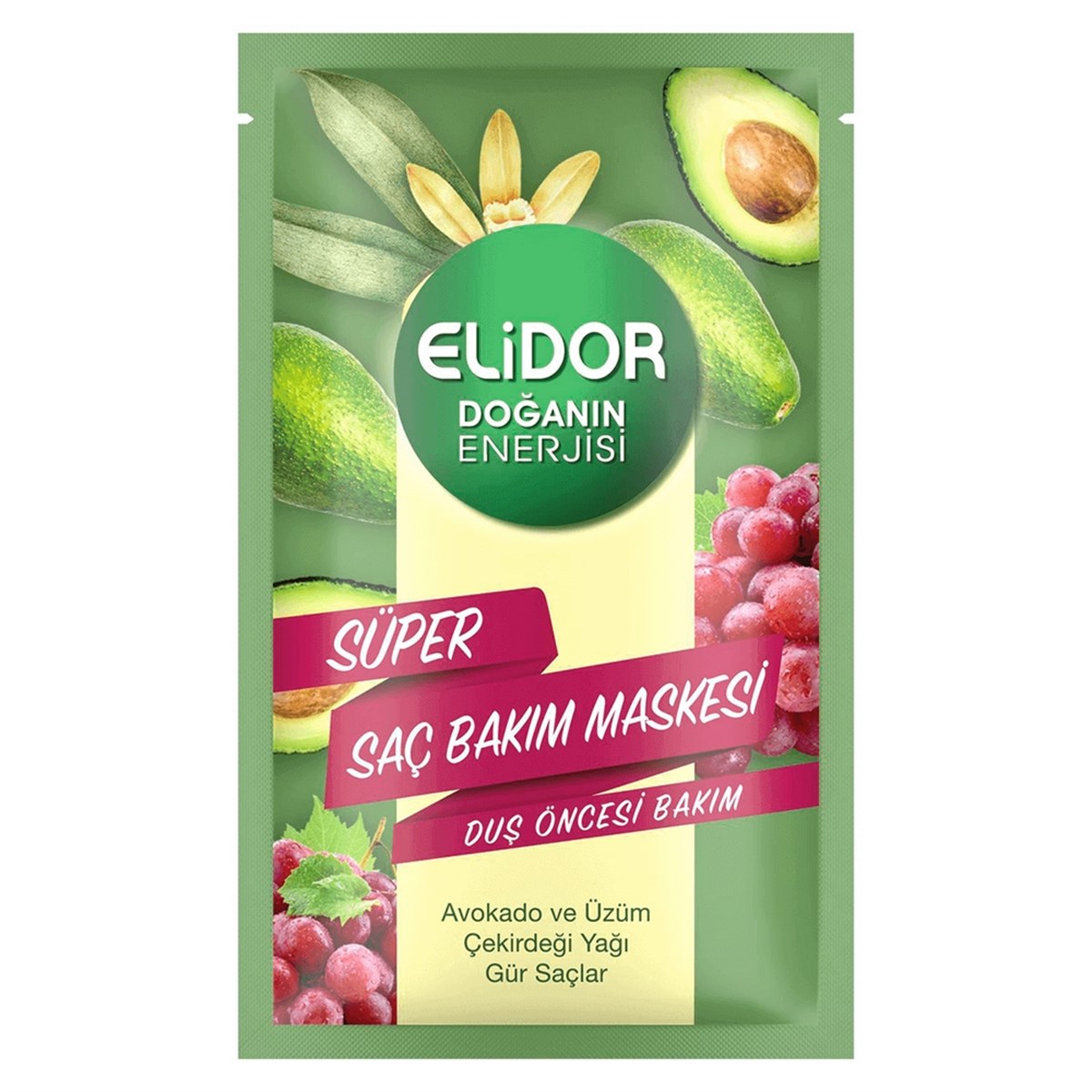 Elidor Günboyu Hacimli Süper Saç Bakım Maskesi Avakado Ve Üzüm  Çekirdeği 30 Ml