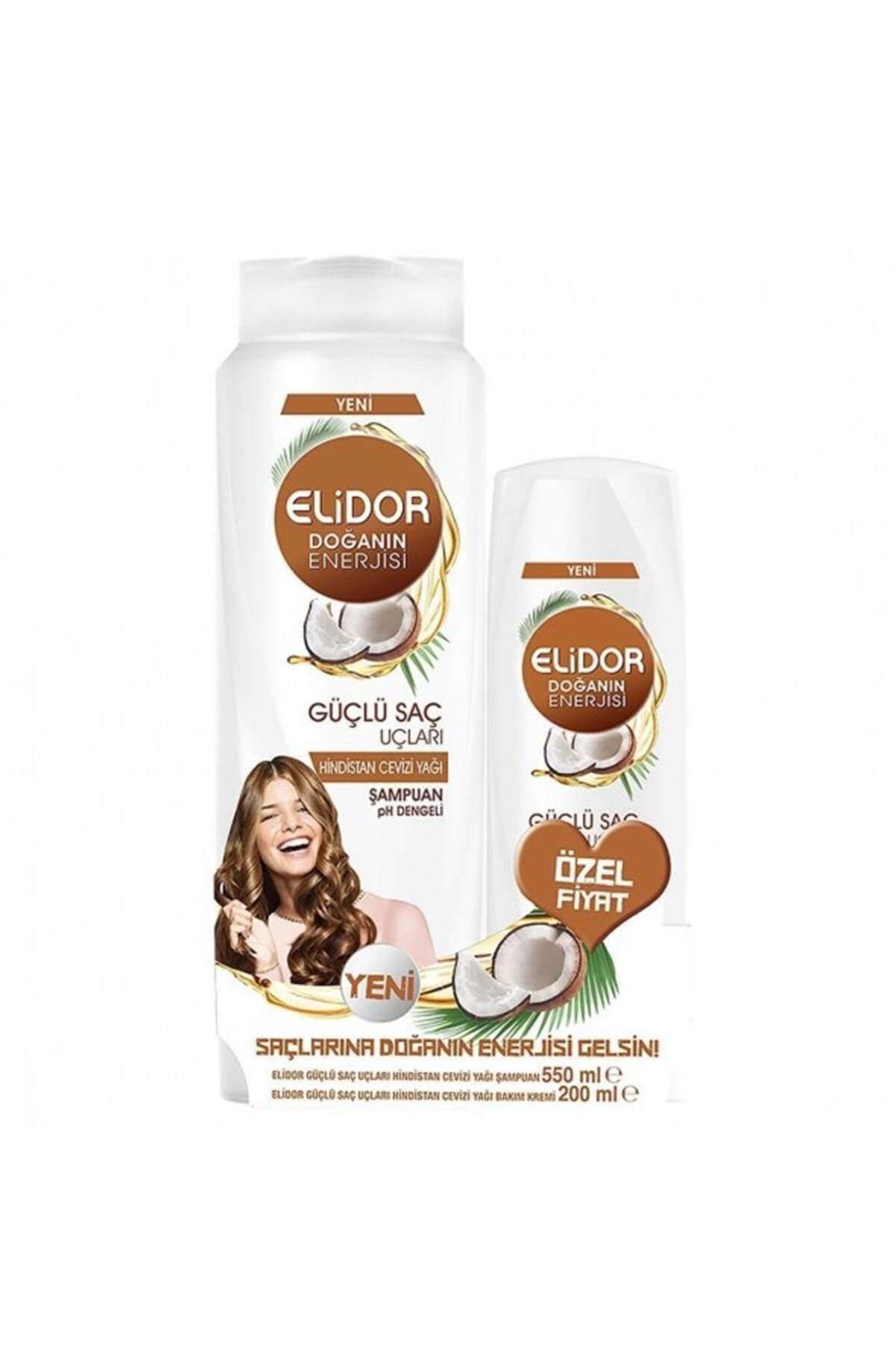 Elidor Hindistan Cevizi Şampuan+ Şaç Kremi 500 Ml+200 Ml