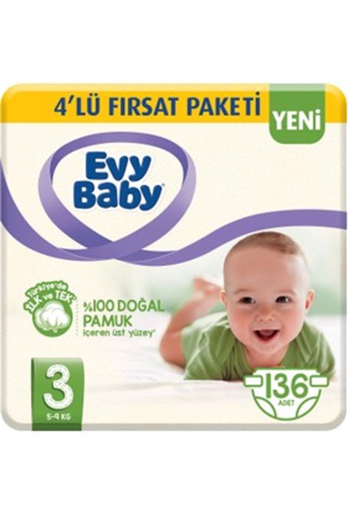 Evy Baby 3 Midi 5-9 kg 34 Adet Bebek Bezi