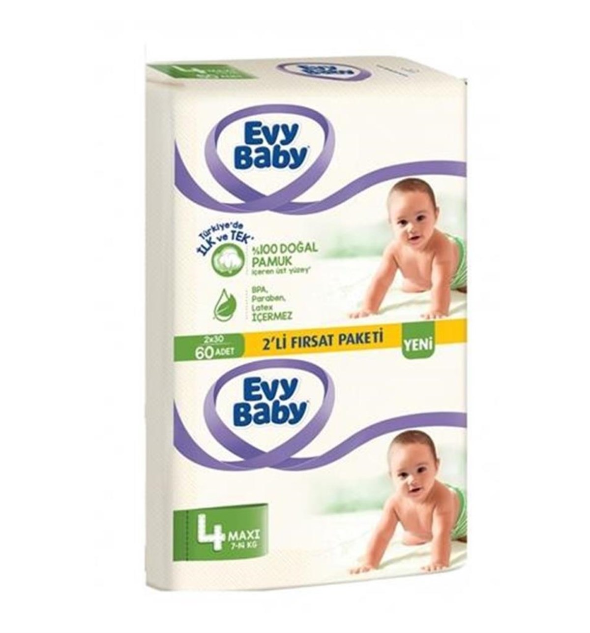 Evy BabyEvy Baby Bebek Bezi 4 Maxi 7/14Kg 60 Adet