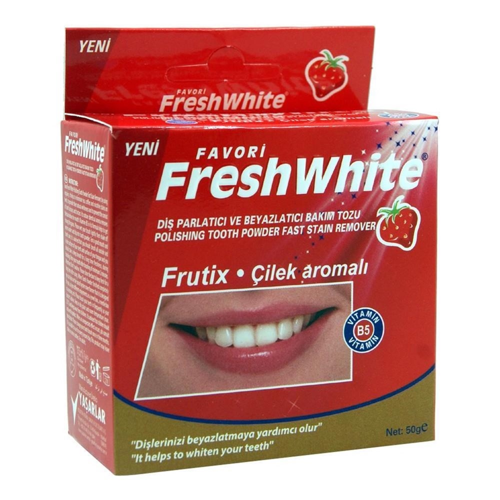 Fresh White Çilek Aromalı Diş Parlatma Tozu