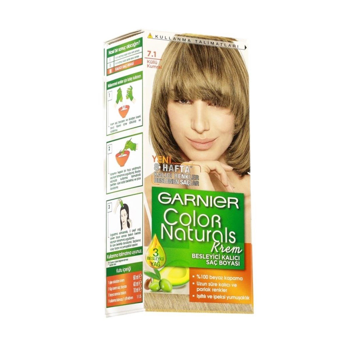 Garnier Color Naturals Saç Boyası 7.1 Küllü Kumral