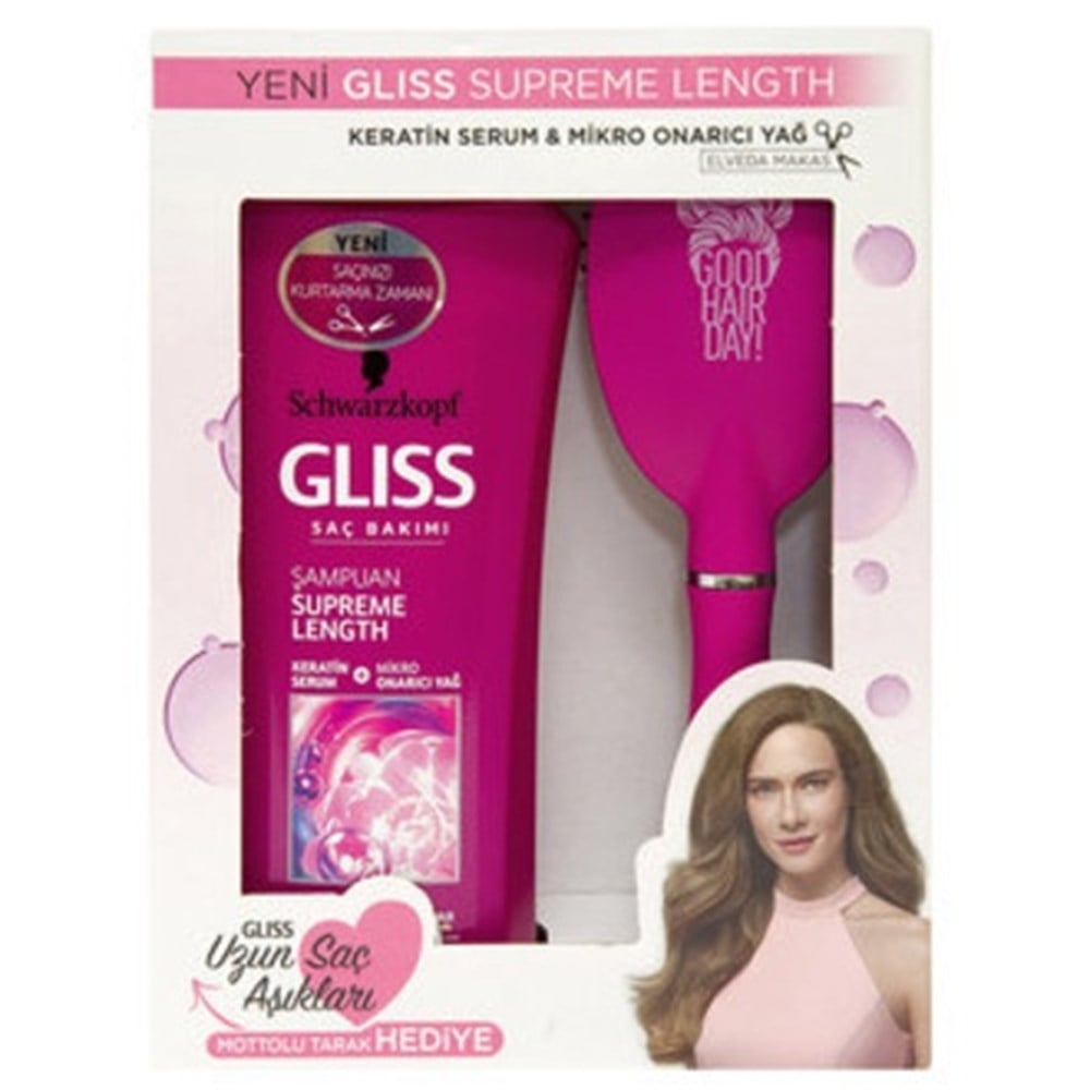 Gliss Kofre Şampuan 550 Ml Supreme Length+Saç Fırça Hediye