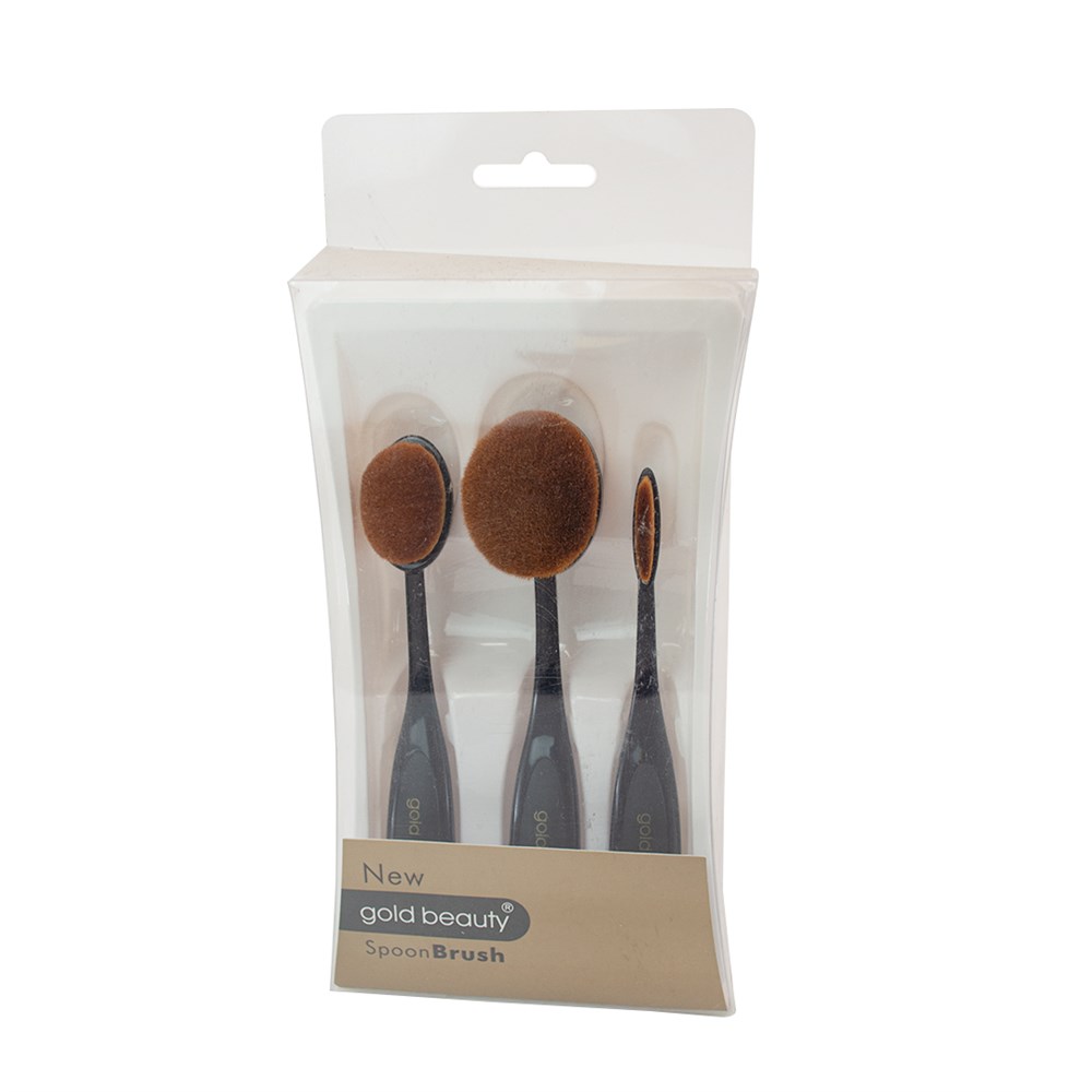 Gold Oval Allık Fırçası Set 3'Lu