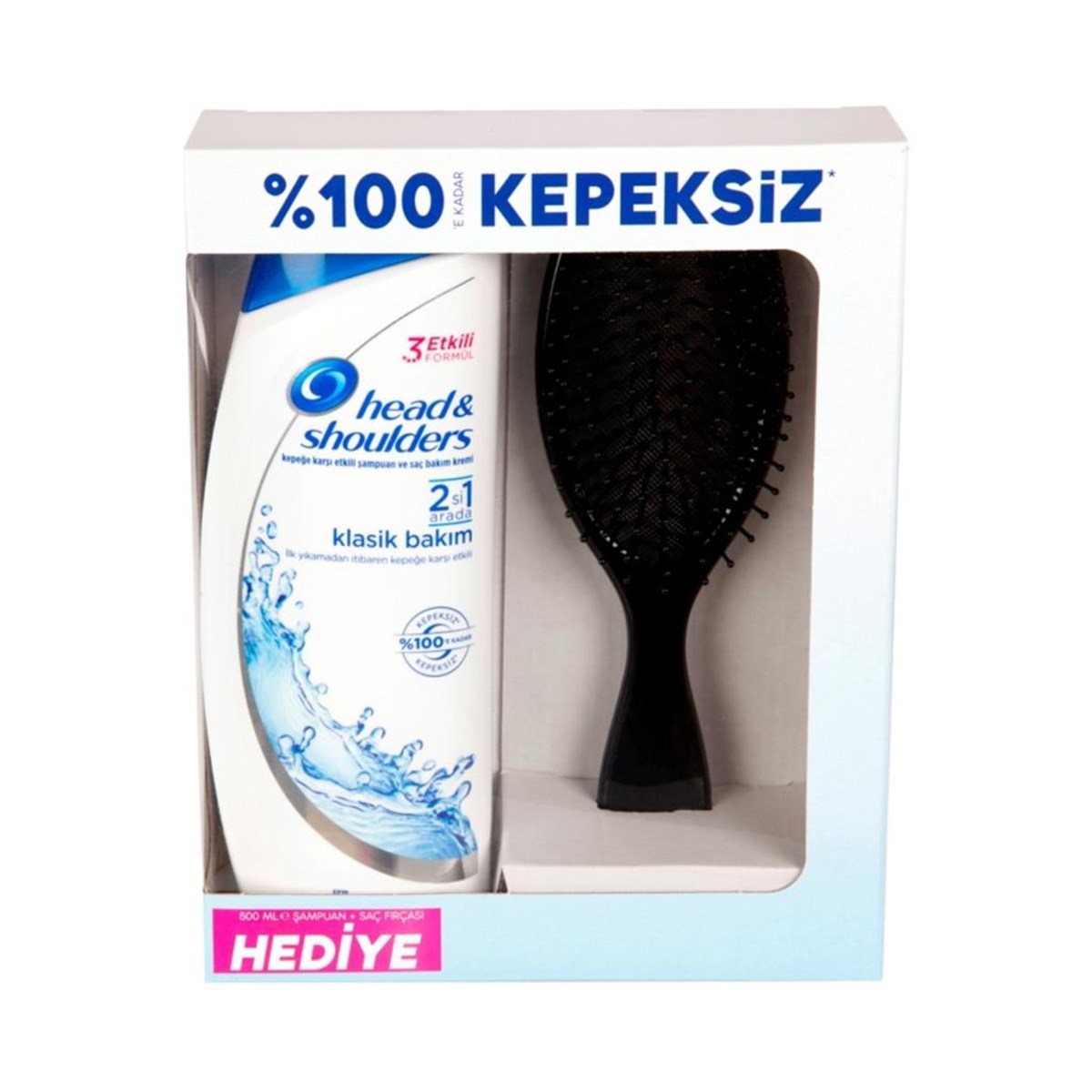 Head & Shoulders Şampuan Klasik Bakım 500 Ml + Saç Fırçası Hediye