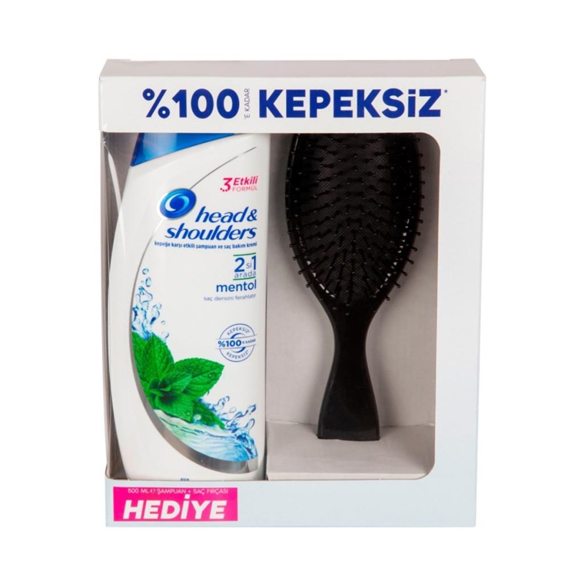 Head & Shoulders Şampuan Menthol 500 Ml + Saç Fırçası Hediye