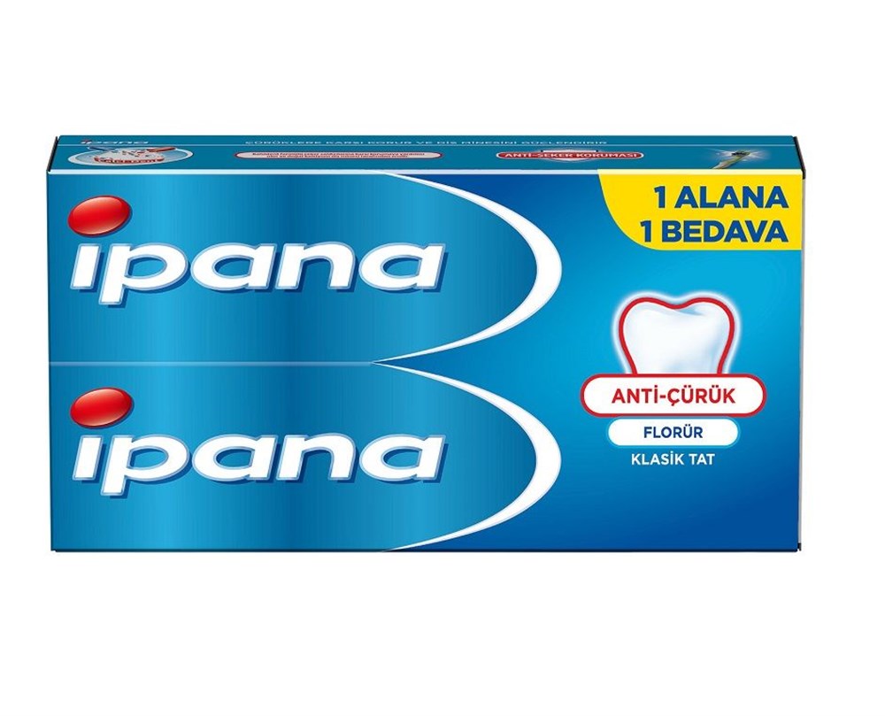 İpana Anti Çürük Klasik Tat 65 + 65 Ml 1 Alana 1 Bedava