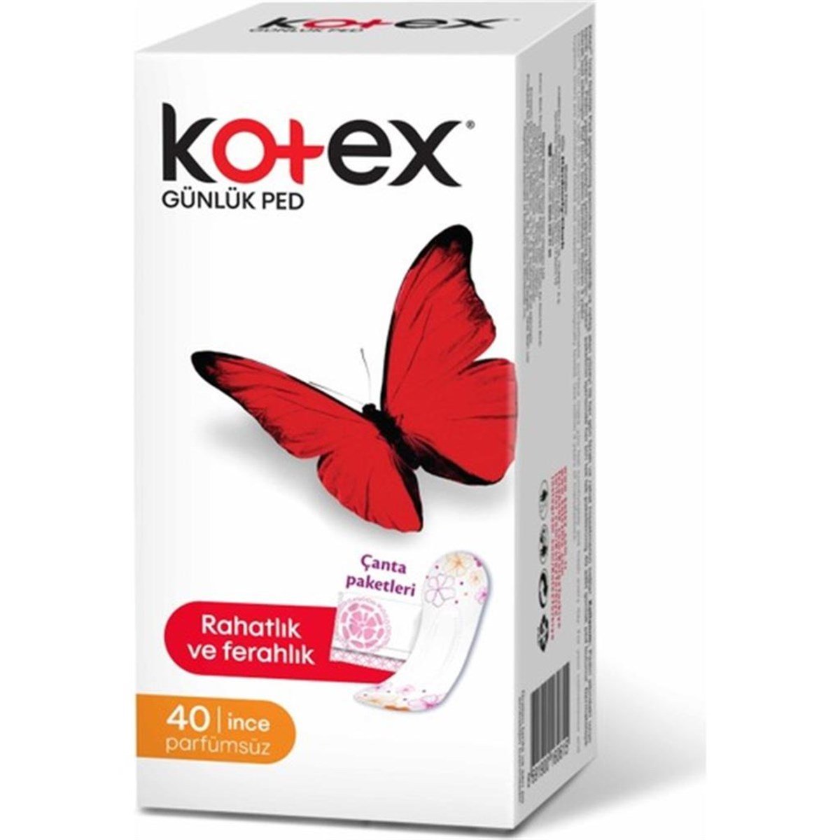 Kotex İnce Günlük Ped Parfümsüz (40 Adet)