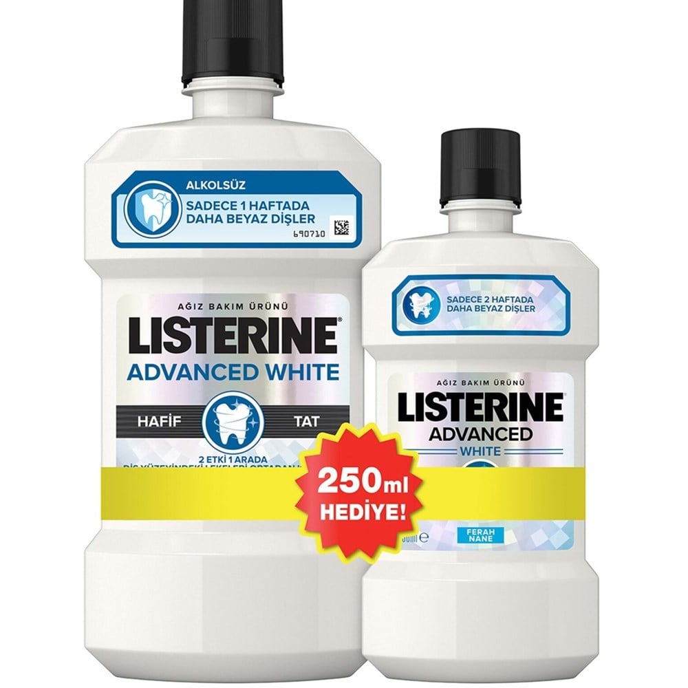 Listerine 500 Ml Advanced White + 250 Ml Hediyeli