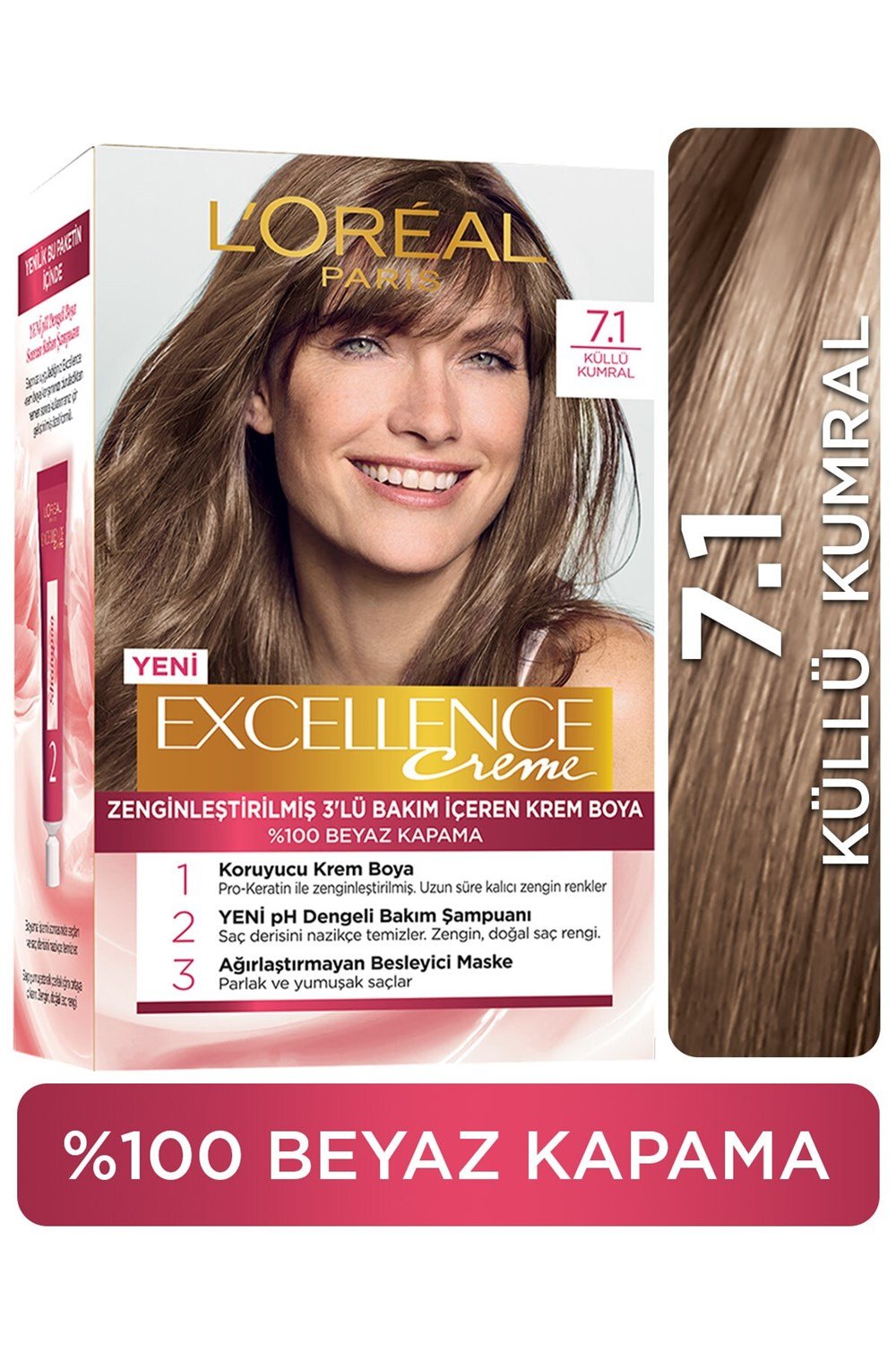 Loreal Paris Excellence Creme Saç Boyası 7.1 Kumral Küllü