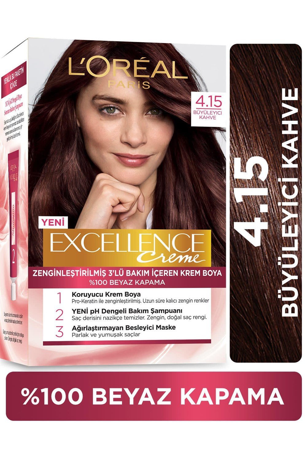 Loreal Paris Excellence Creme Saç Boyası 4.15 Büyüleyici Kahve