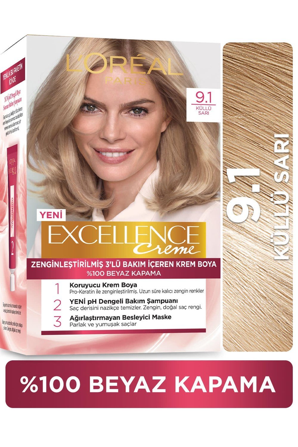 Loreal Paris Excellence Creme Saç Boyası 9.1 Sarı Küllü
