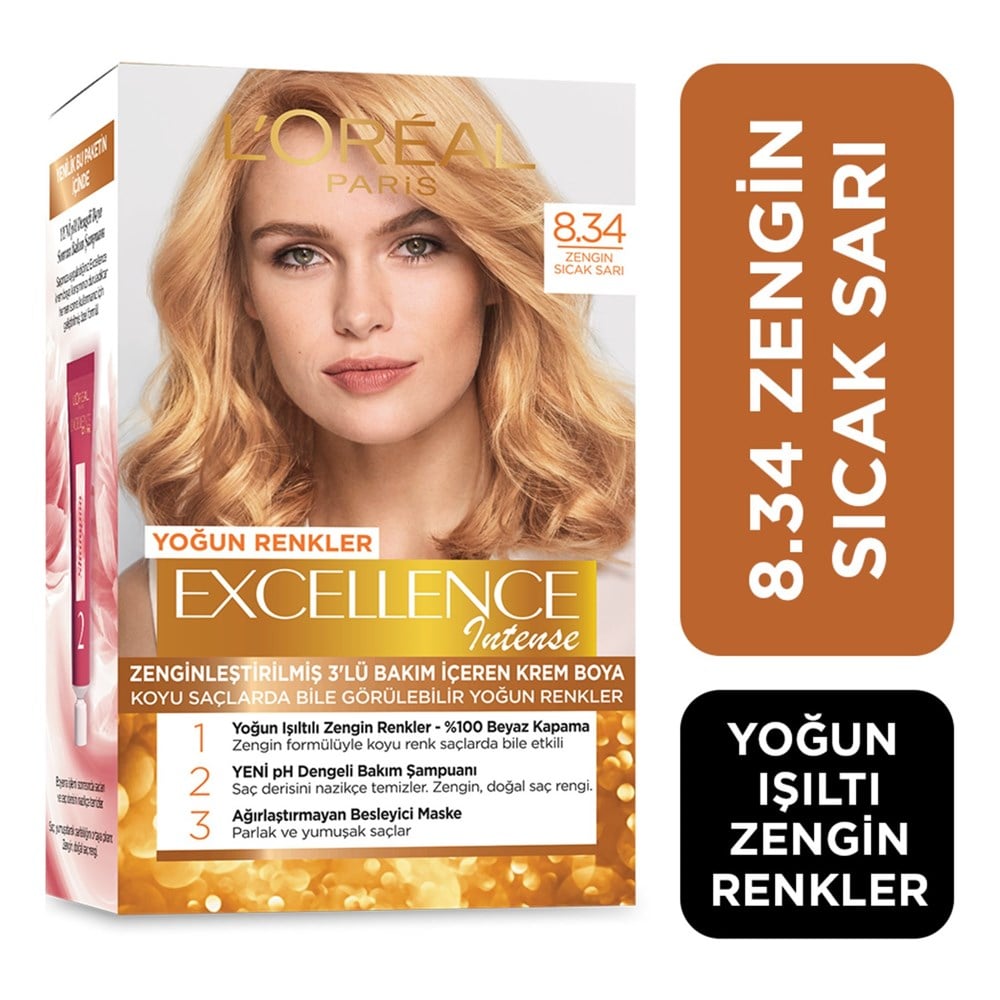 L'oreal Paris Excellence Intense 8.34 Zengin Sıcak Sarı