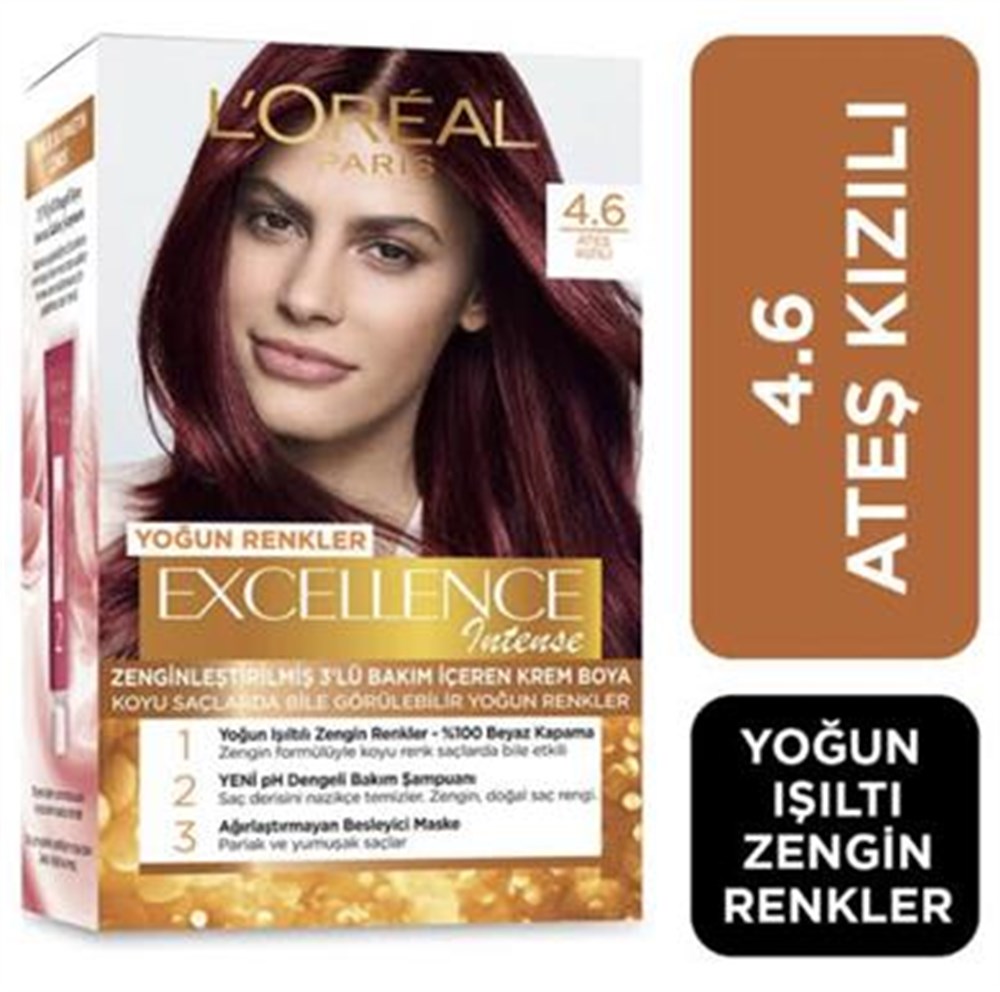 Loreal Paris Excellence Intense Saç Boyası 4.6 Ateş Kızılı