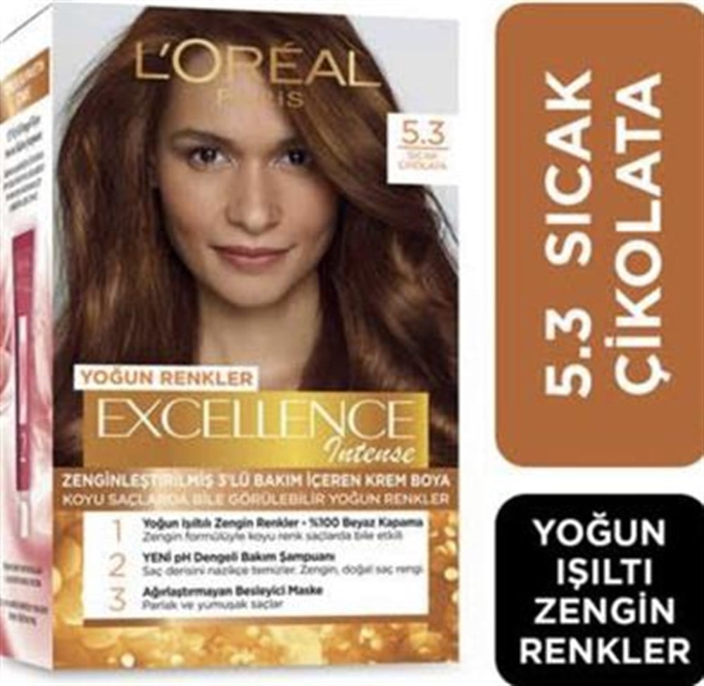 Loreal Paris Excellence Intense Saç Boyası 5.3 Sıcak Çikolata