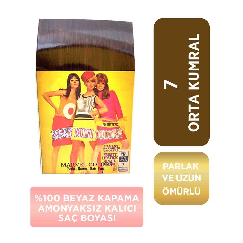 Marvel Colors Herbal Naturel Hair Saç Boyası 7 Ortal Kumral