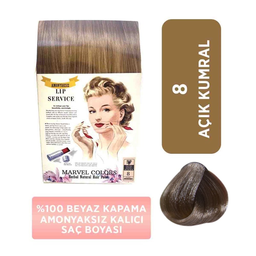 Marvel Saç Boyası Amonyaksız Naturel Hair  8 Açık Kumral