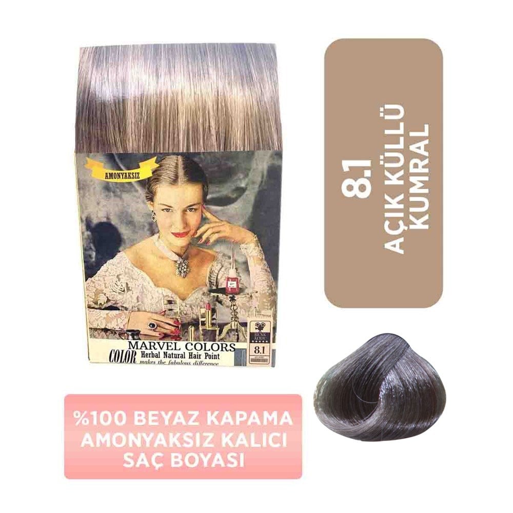 Marvel Saç Boyası Amonyaksız Naturel Hair  8.1 Açık Küllü Kumral