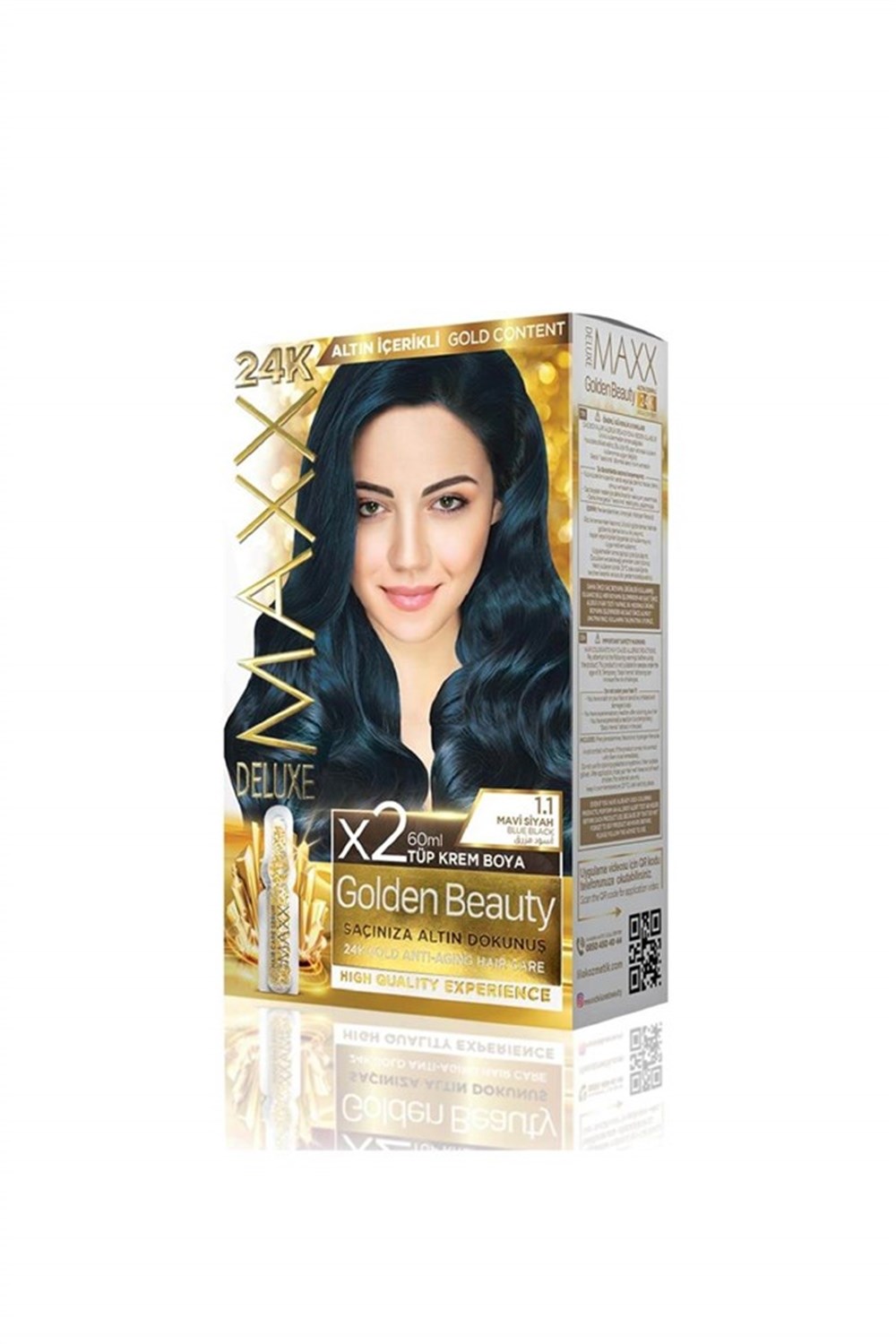 Maxx Deluxe Golden Beauty Set Boya 1.1 Mavi Siyah