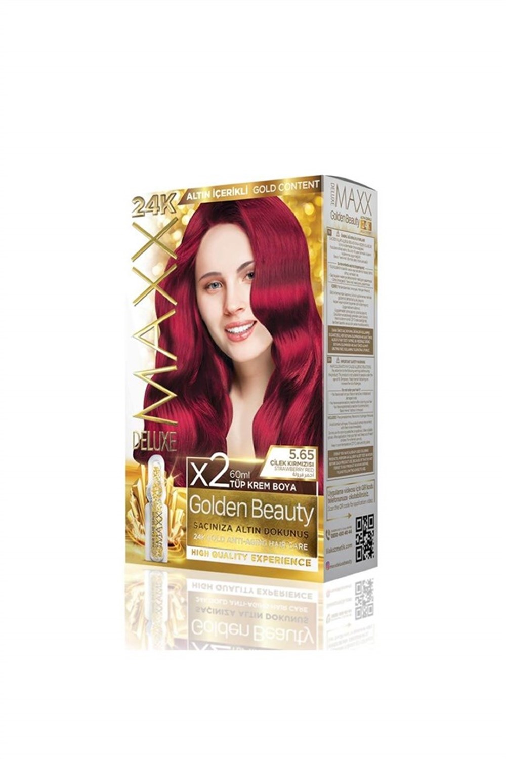 Maxx Deluxe Golden Beauty Set Boya 5.65 Çilek Kırmızısı