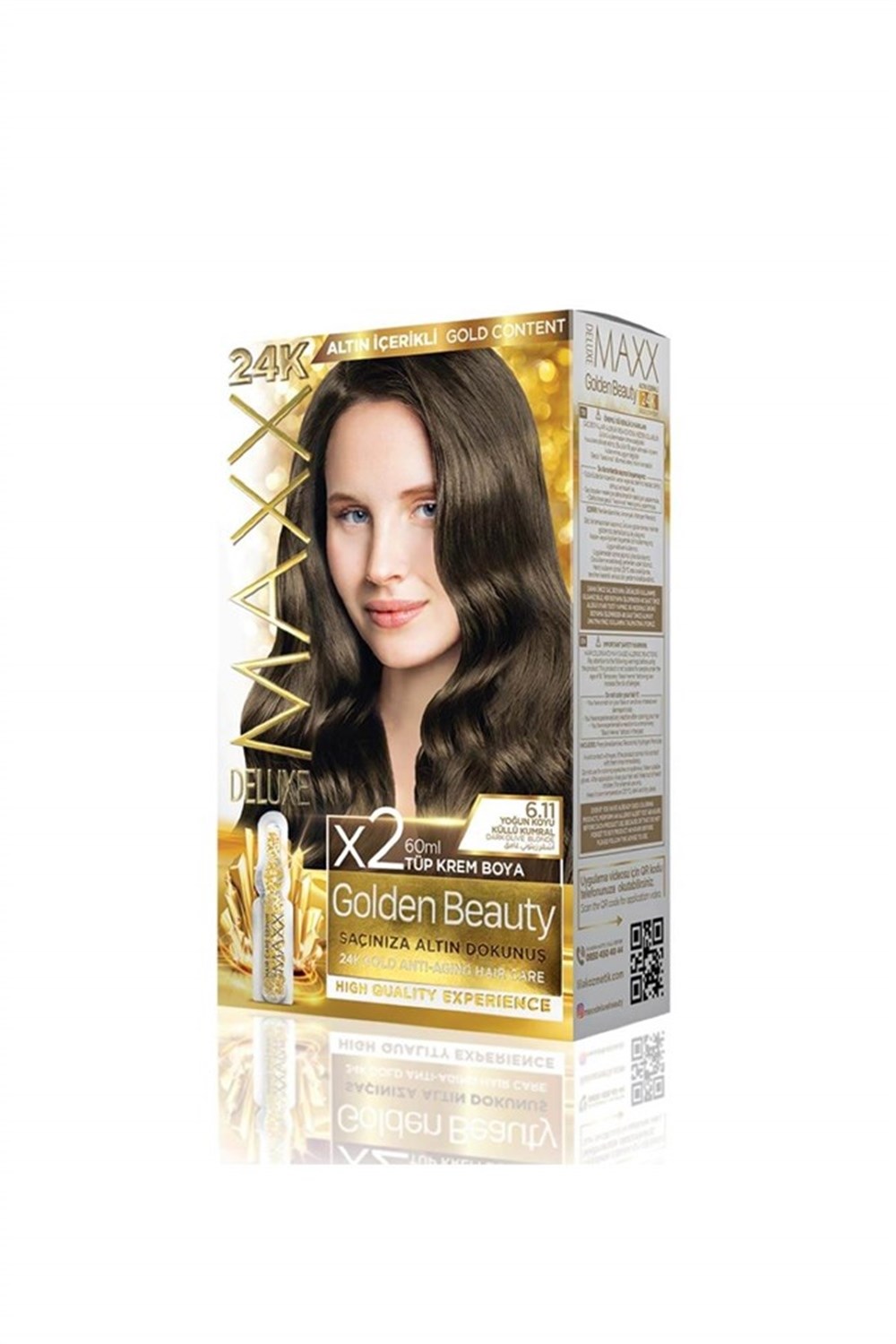 Maxx Deluxe Golden Beauty Set Boya 6.11 Yoğun Koyu Küllü Kumral