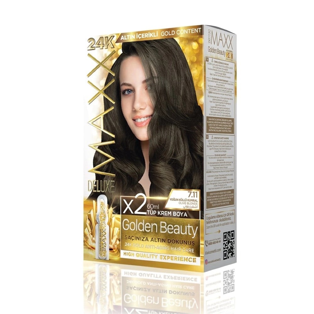 Maxx Deluxe Golden Beauty Set Boya 7.11 Yoğun Küllü Kumral 