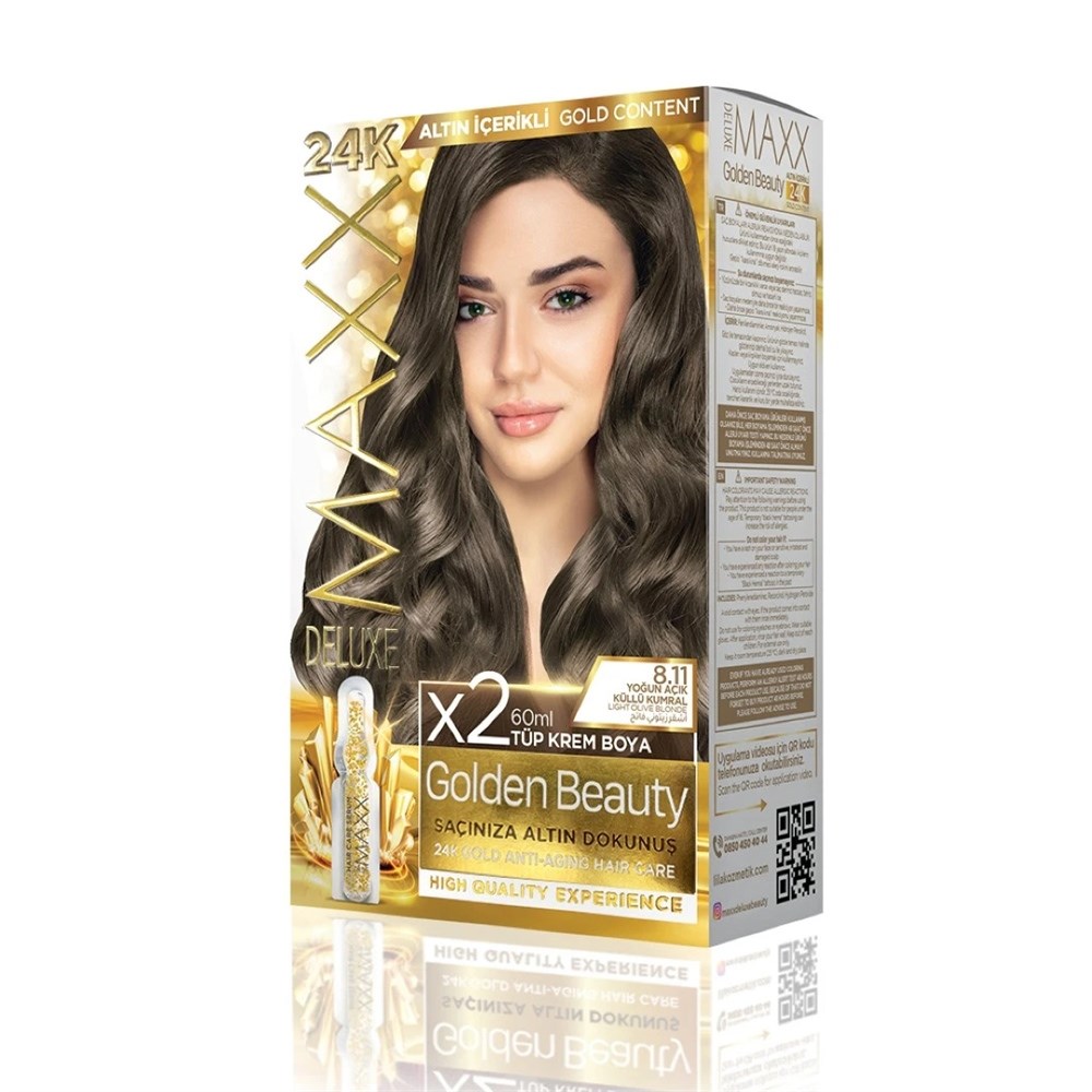 Maxx Deluxe Golden Beauty Set Boya 8.11 Yoğun Açık Küllü Kumral