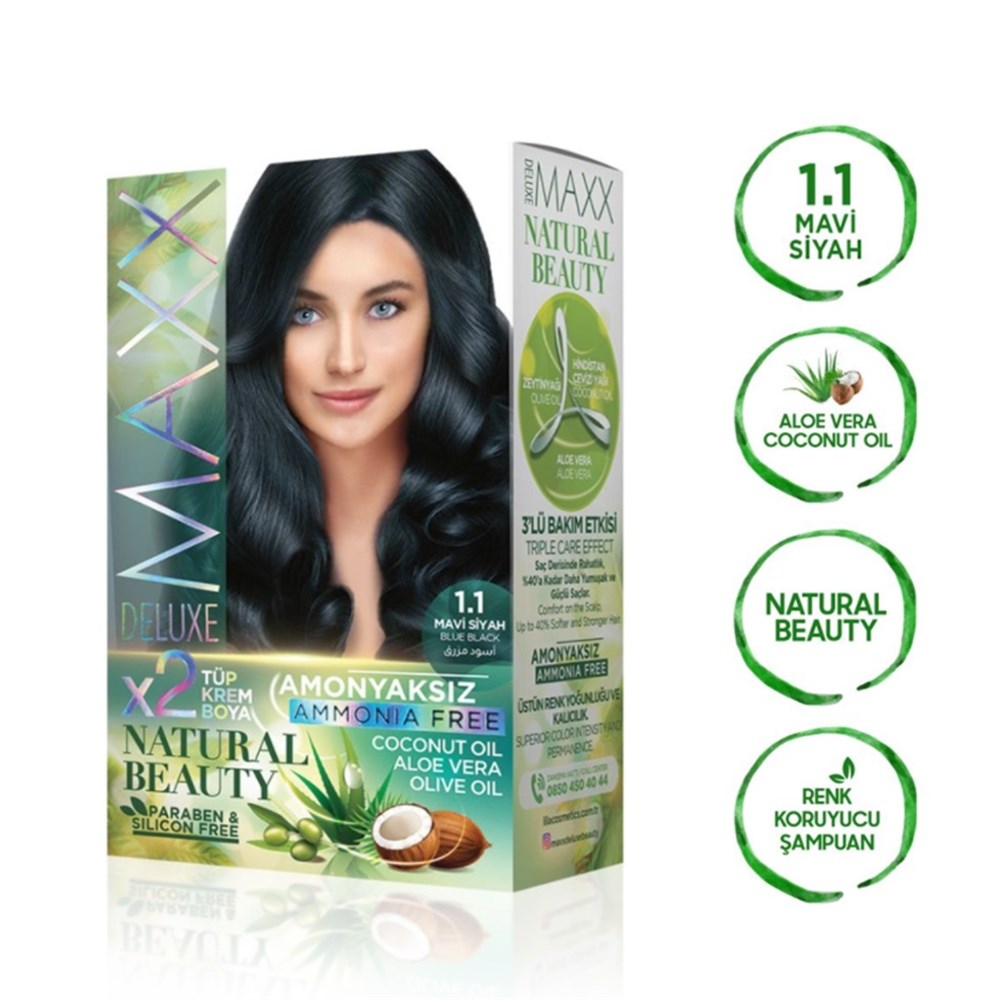 Maxx Deluxe Set Boya Amonyaksız 1.1 Mavi Siyah