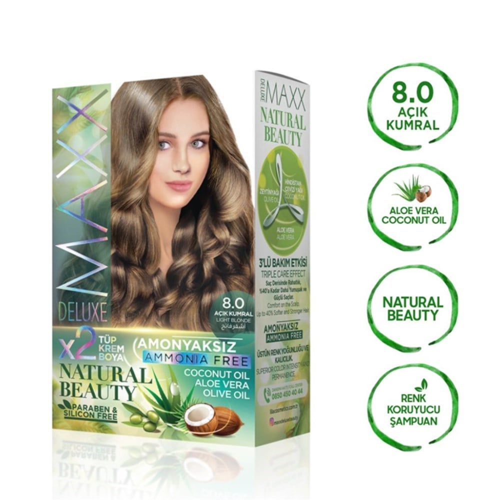 Maxx Deluxe Set Boya Amonyaksız 8.0 Açik Kumral