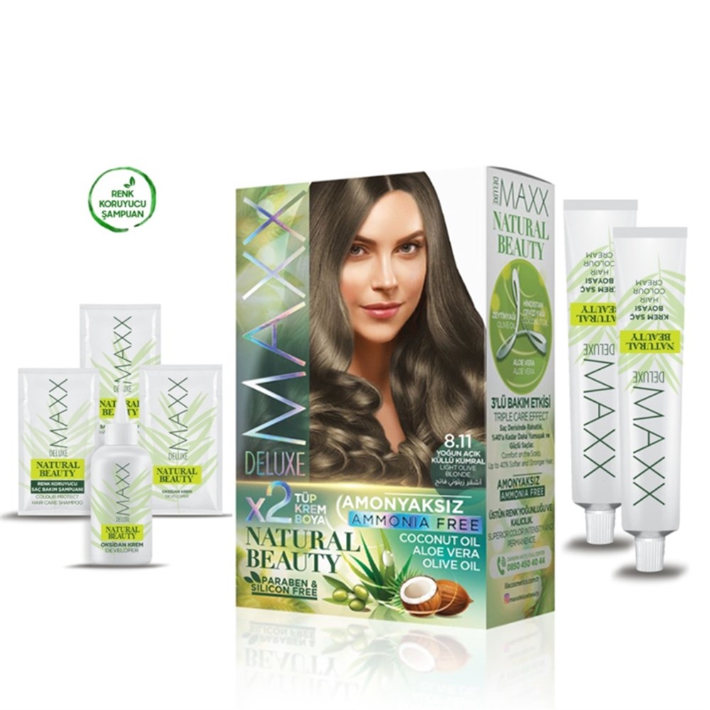 Maxx Deluxe Set Boya Amonyaksız 8.11 Yoğun Açik Küllü Kumral 