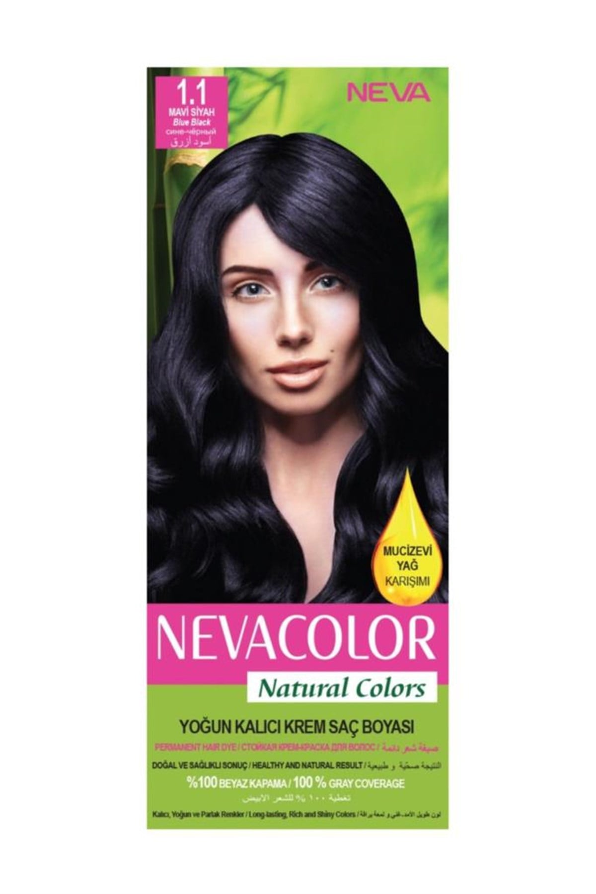 Neva Color Saç Boyası Seti 1.1 Mavi Siyah