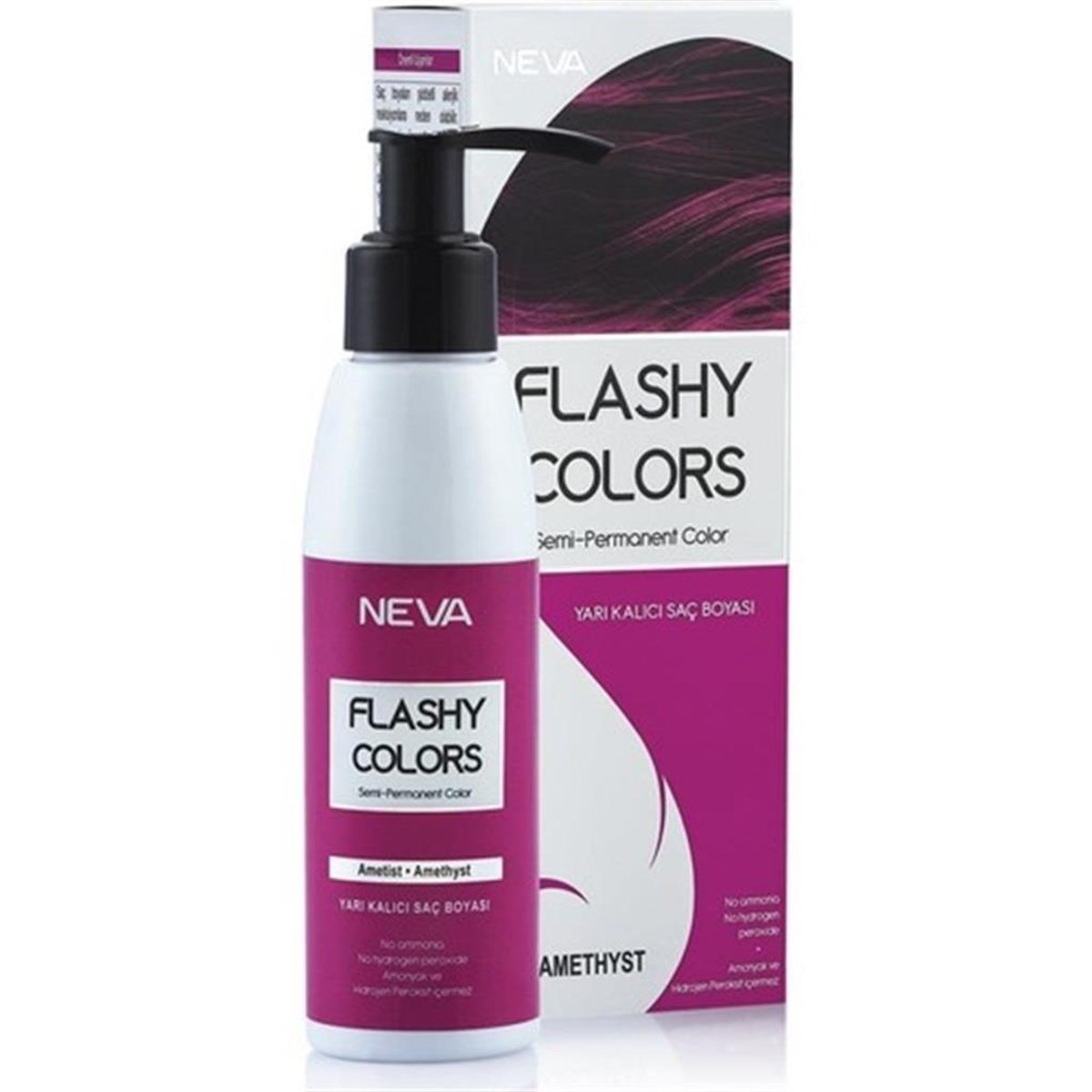 Neva Flashy Colors Yarı Kalıcı Saç Boyası Ametist Mor