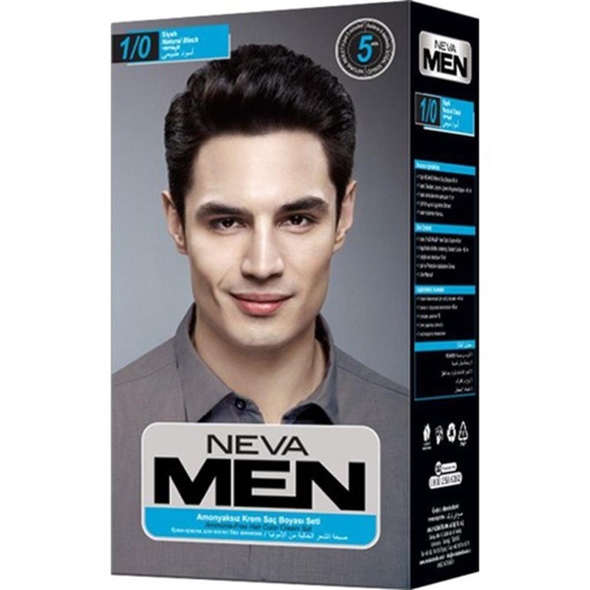 Neva Men Amonyaksız Krem Saç Boyası Seti 1/0 Siyah