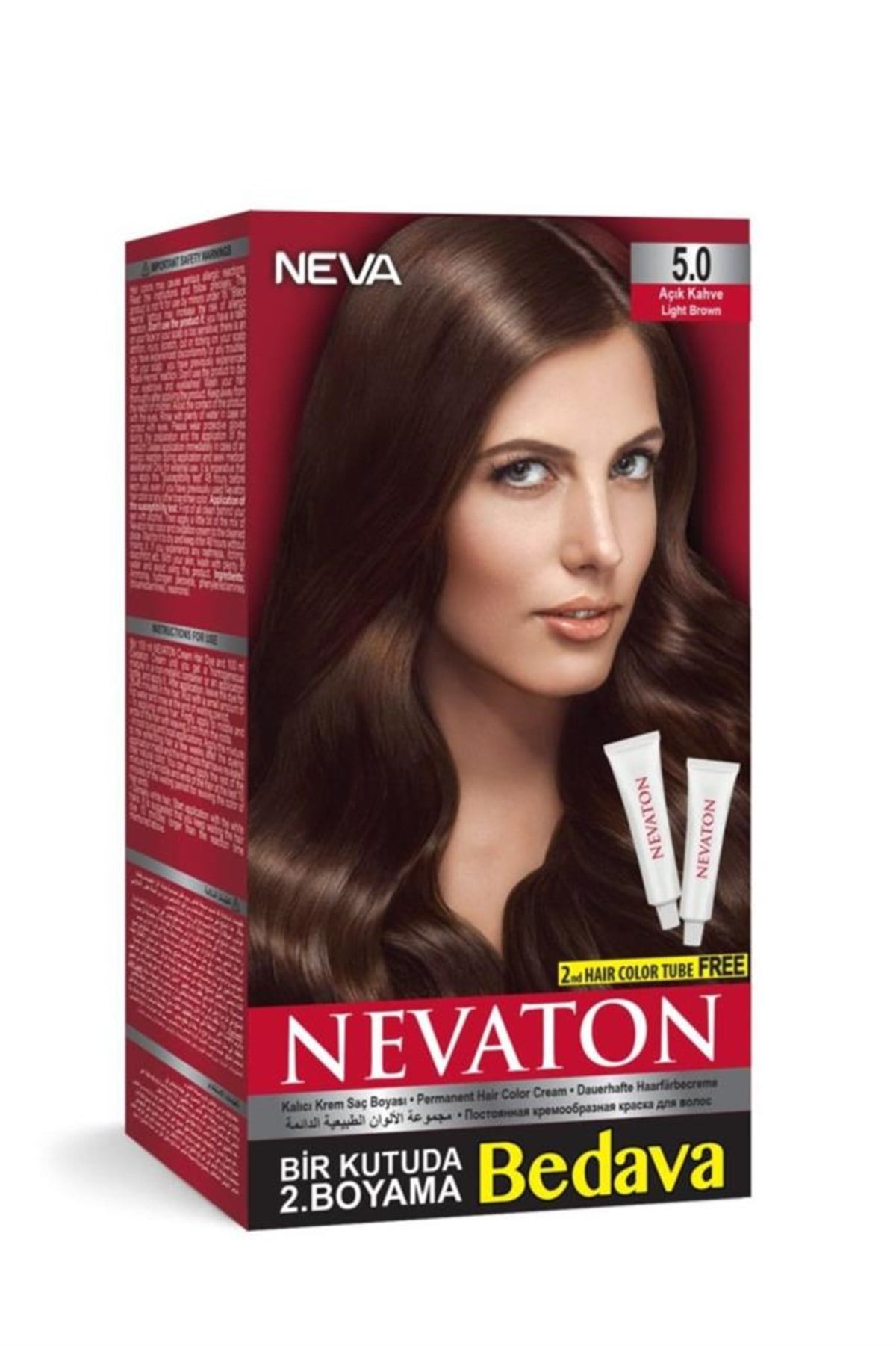 Nevaton Saç Boyası Seti 5.0 Açık Kahve