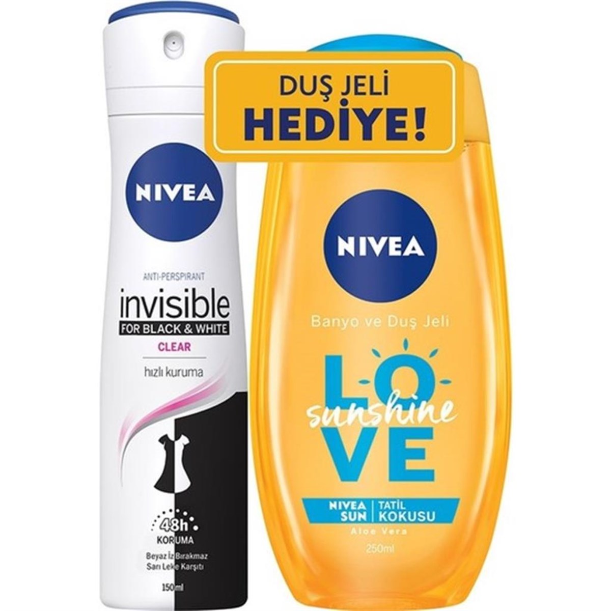 Nivea Clear Natural Kadın Deodorant 150 Ml + Creme Care Duş Jeli 250 Ml