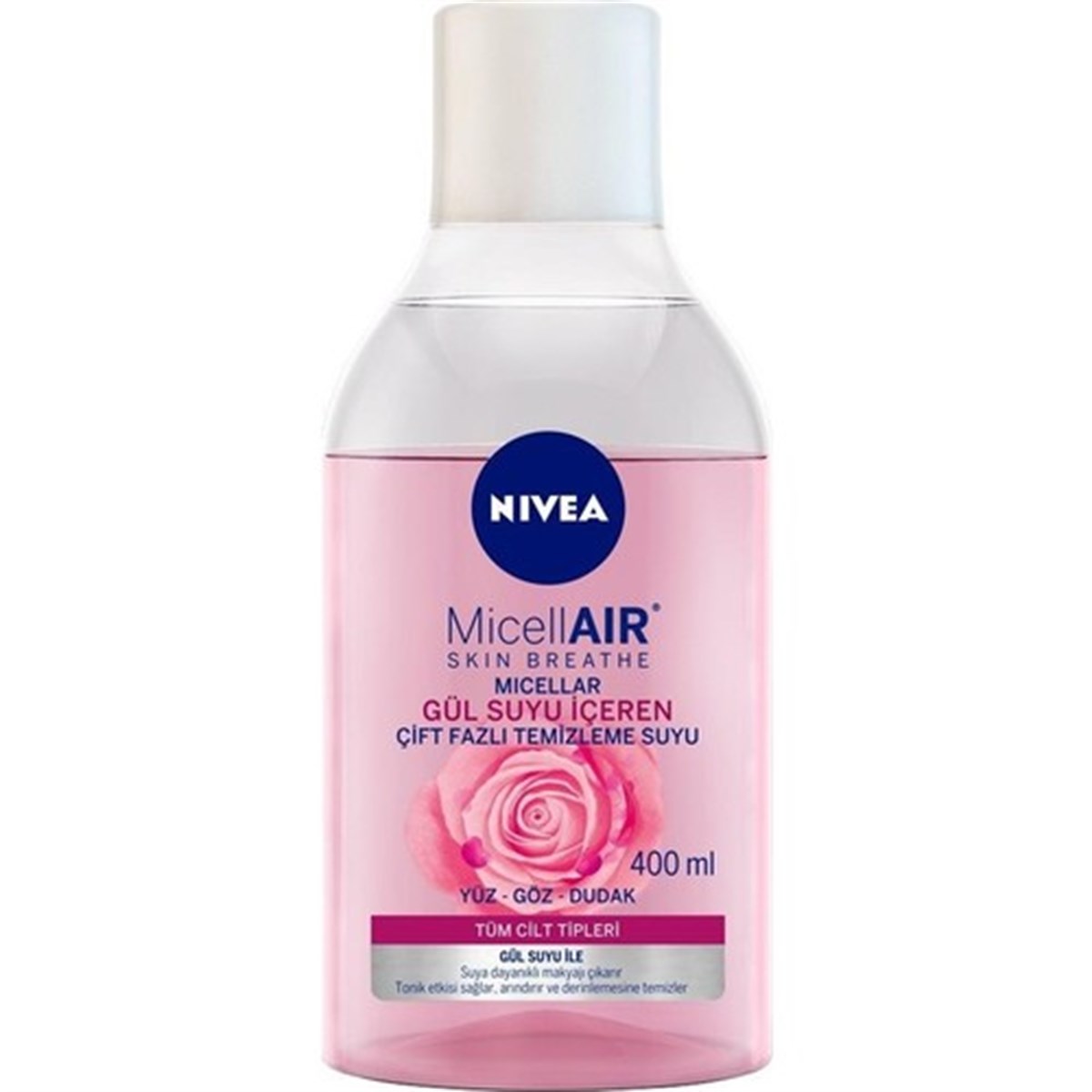 Nivea Micellair Gülsuyu İçeren Çift Fazli Makyaj Temizleme Suyu 400 Ml