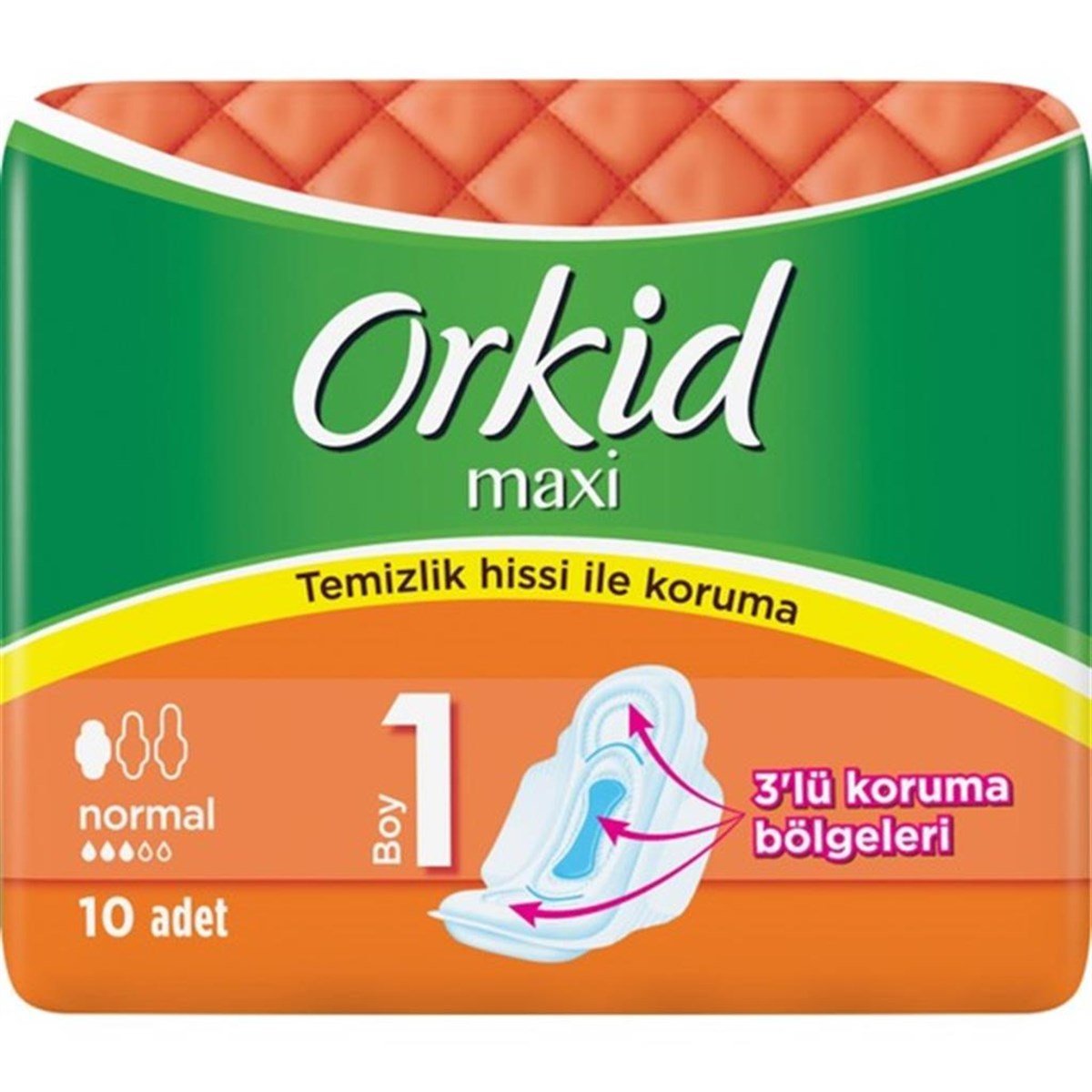Orkid Maxi Hijyenik Ped Normal Tekli Paket (10 adet)