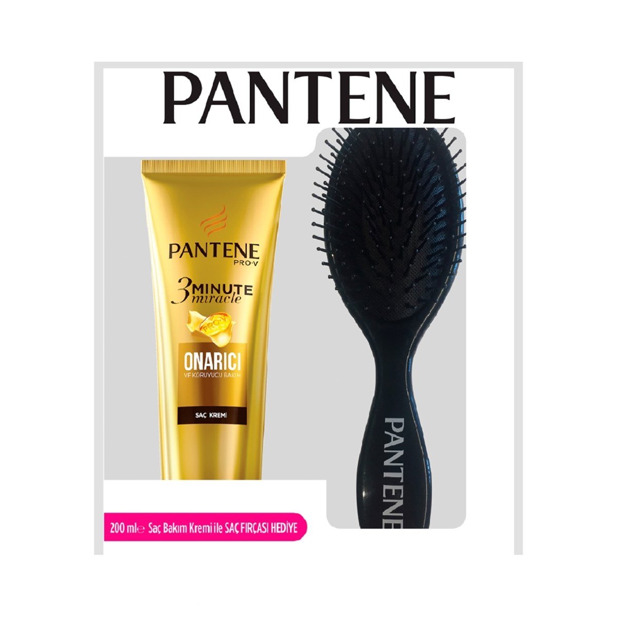 Pantene 3 Minute Miracle Saç Bakım Kremi Saç Dökülmelerine Karşı Koruma 200 Ml Saç Fırçası