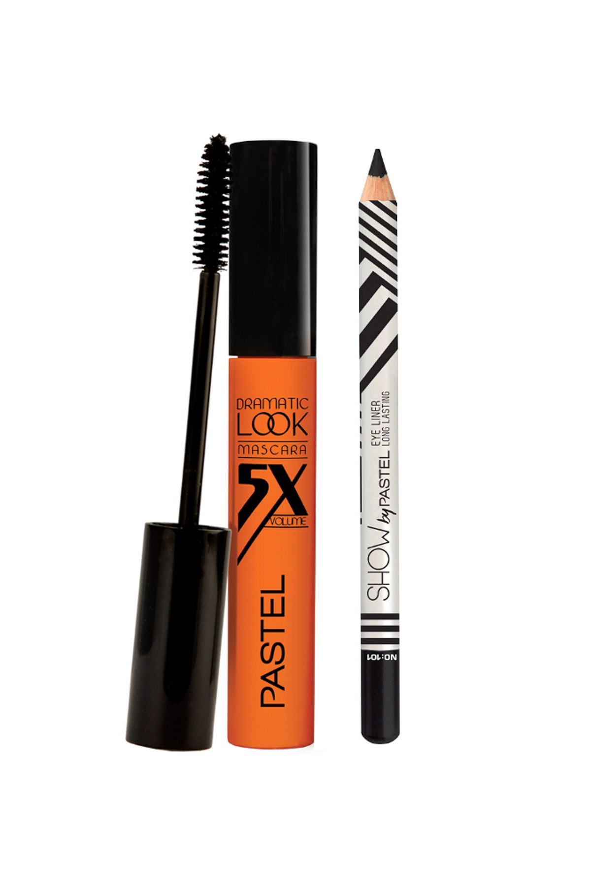 Pastel Dramatic Look 5X Volume Siyah Maskara + Siyah Eyeliner