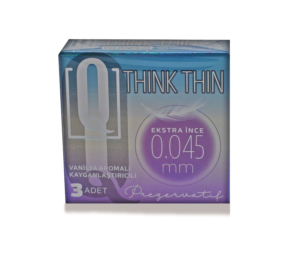 Qliquids Kondom  Think Thin 3'lü Extra İnce 0,045 mm