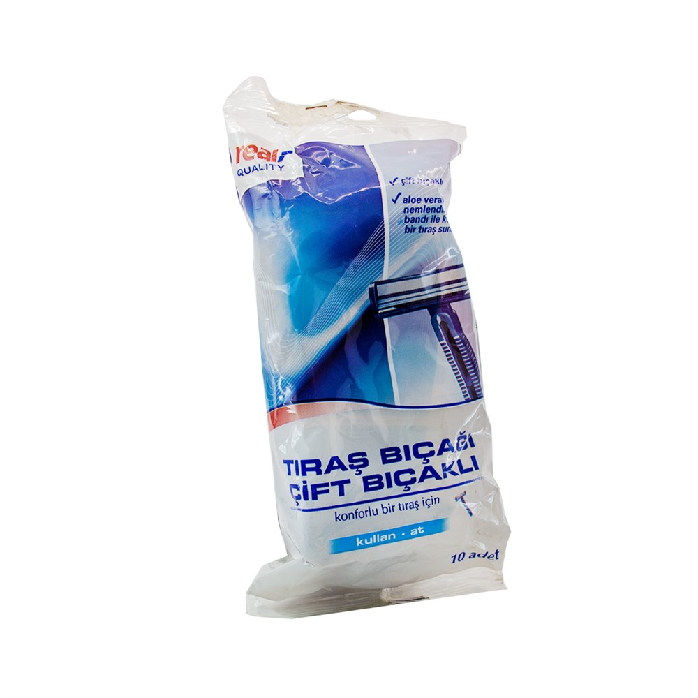 Real Quality Tıraş Bıçak Cift Bıçaklı 10Lu Kullan At Paket