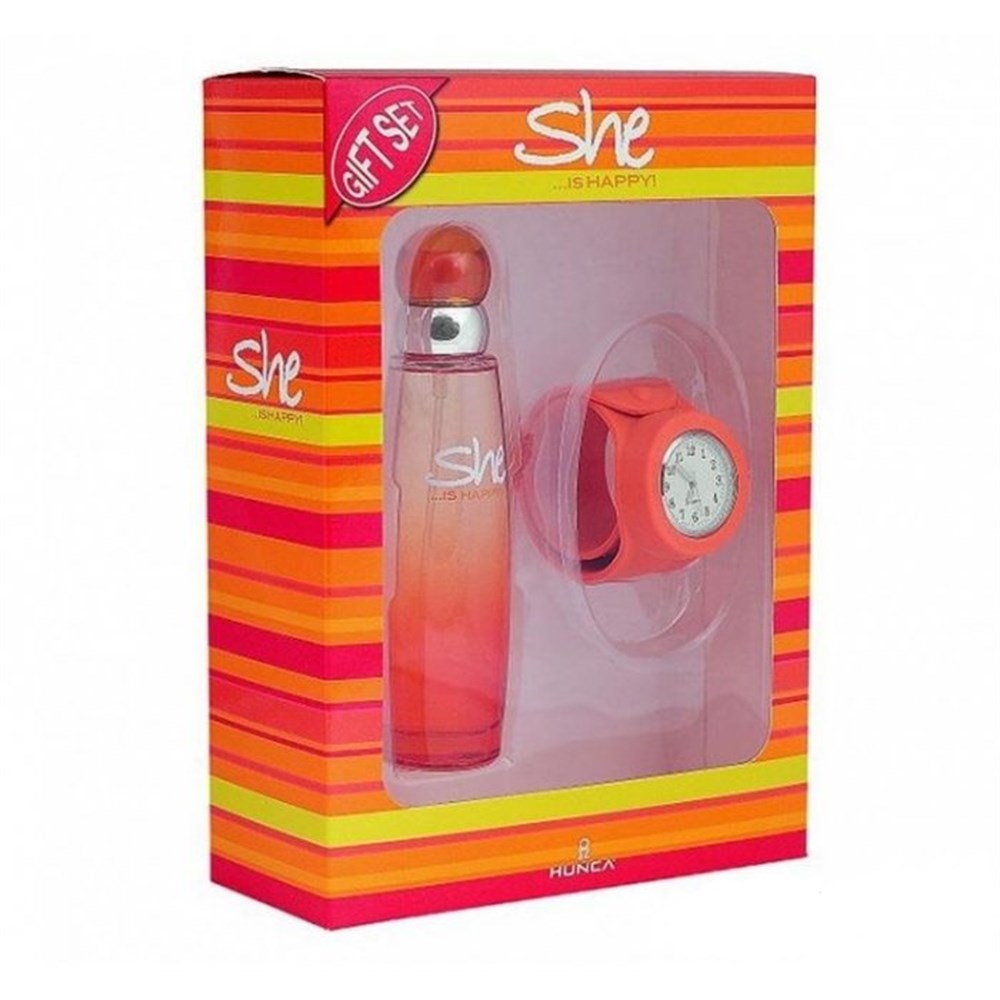 SHE KOFRE HAPPY EDT+SAAT TURUNCU K