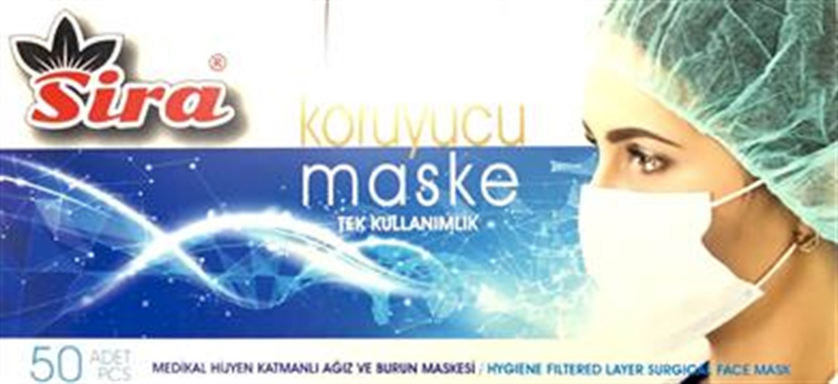 Sira Cerrahi Maske 50 Adet