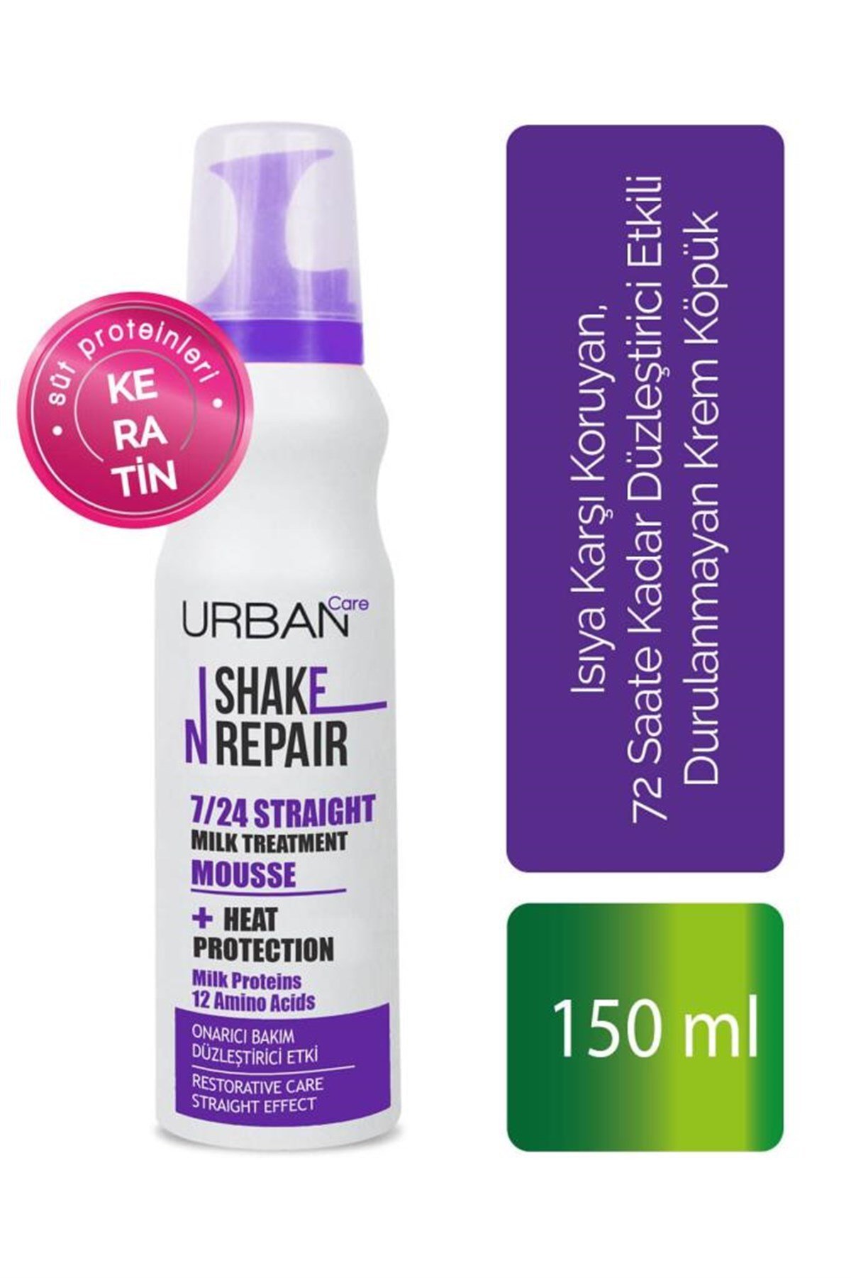 Urban Care Isıya Karşı Koruyan 72 Saate Kadar Düzleştirici Etkili Durulanmayan Krem Köpük 150 ml